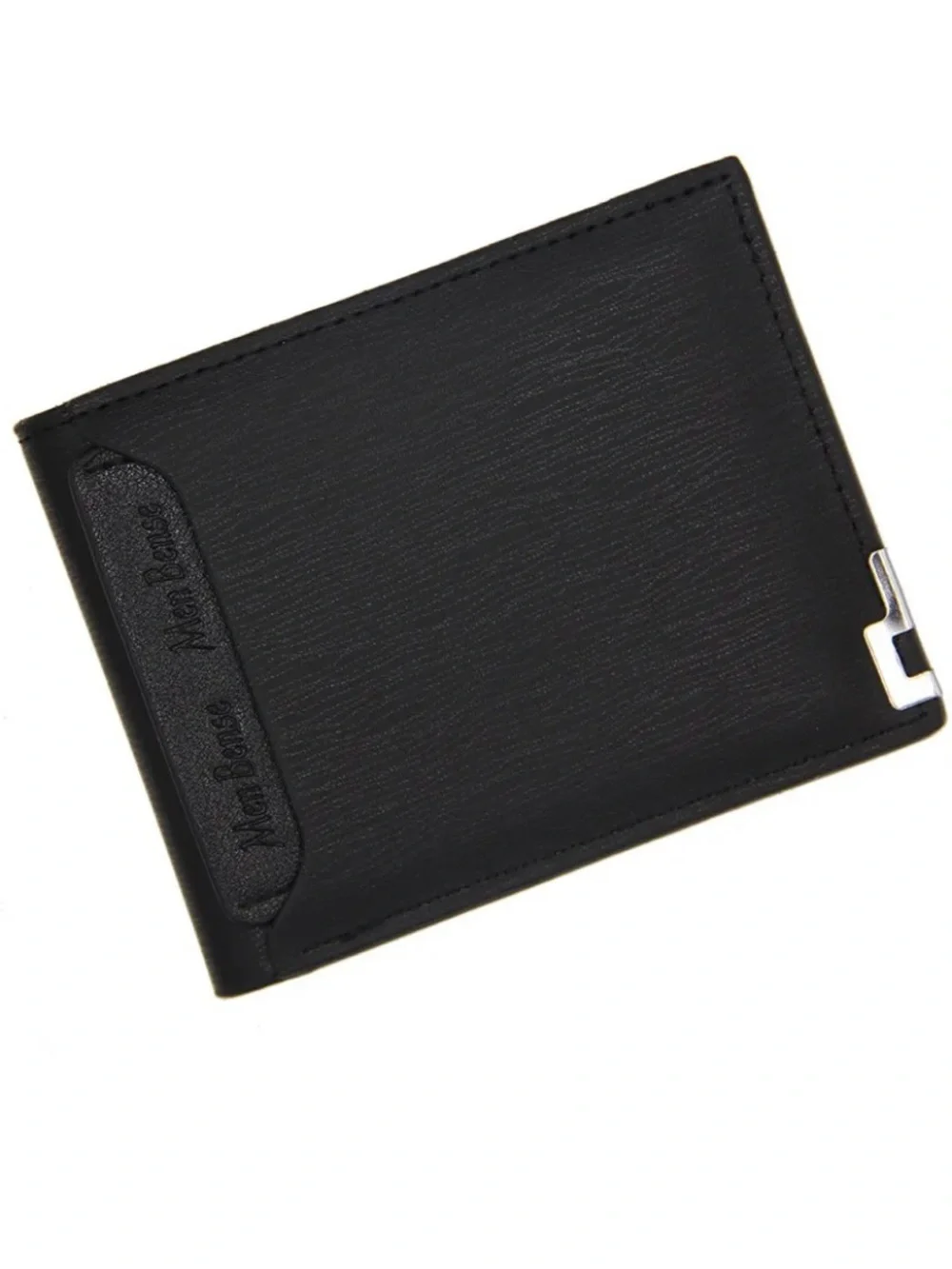Black Leather Money Clip Wallet